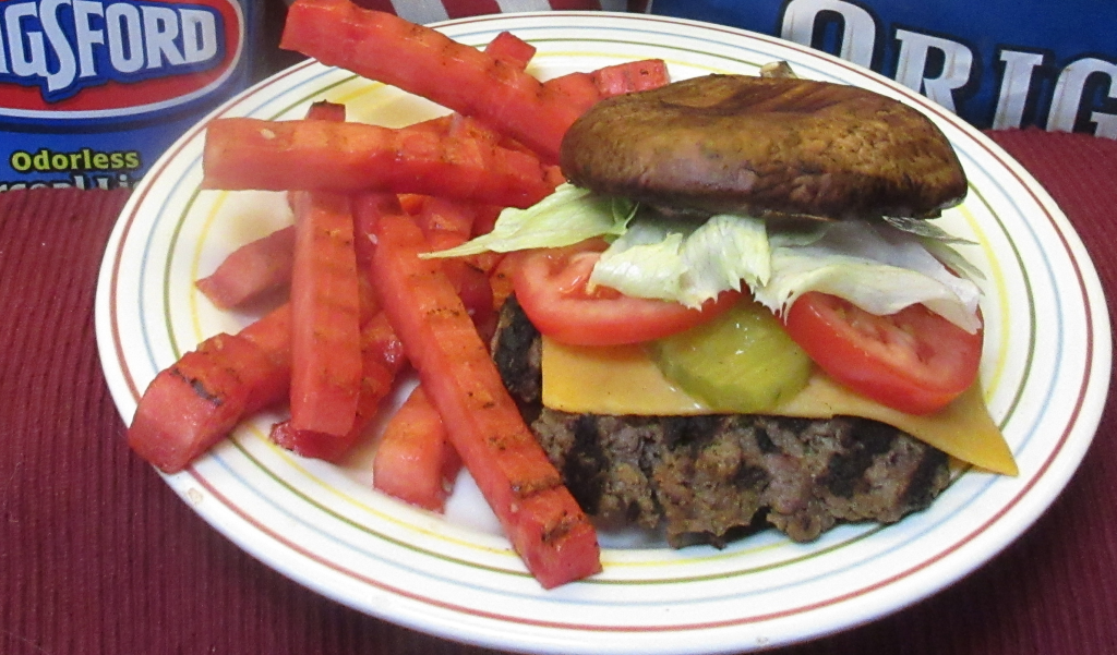 #Kingsfordcharcoal #BBQ #Mushroom #Burger #GrilledWatermelonFries